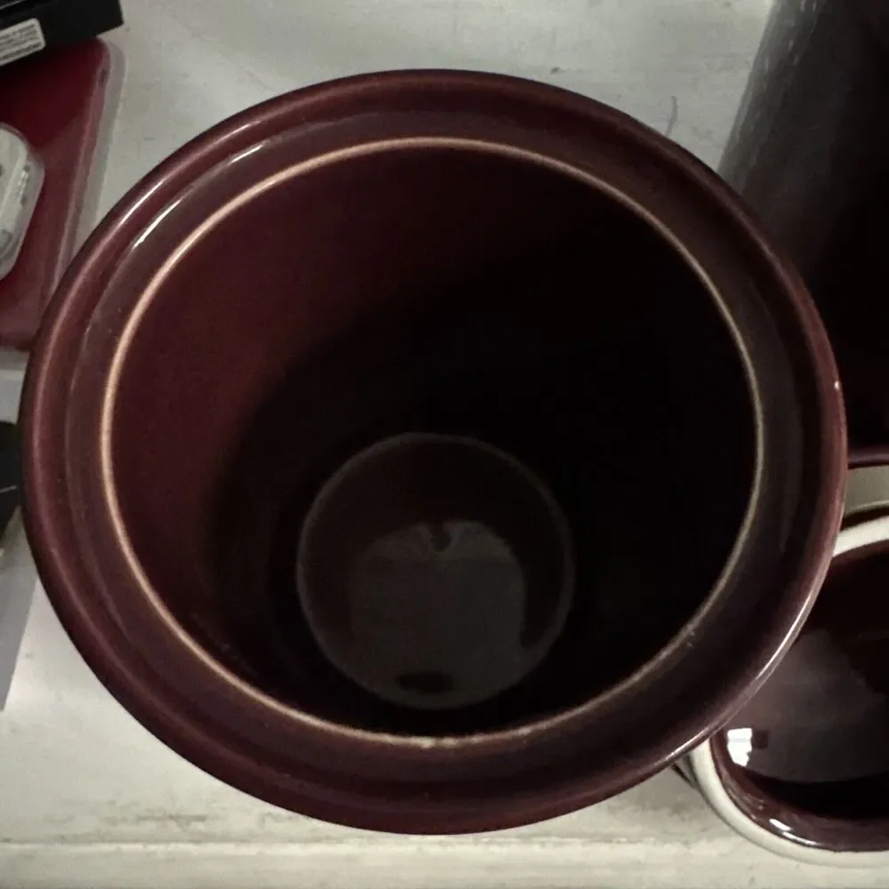 Set Of 2 Fiesta Ware Canister Cinnabar Retired EUC Ceramic Burgundy‎ Fiesta Ware